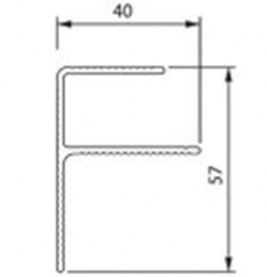 Стартовый F-профиль TWINSON Massive 40х57x6000 мм